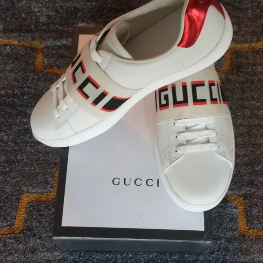 White Gucci shoes